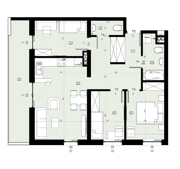 Plan of the flat.