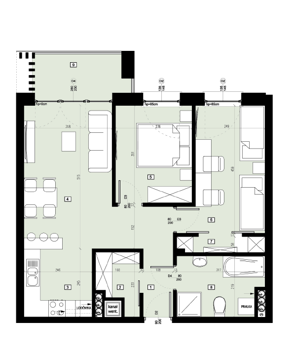 Plan of the flat.