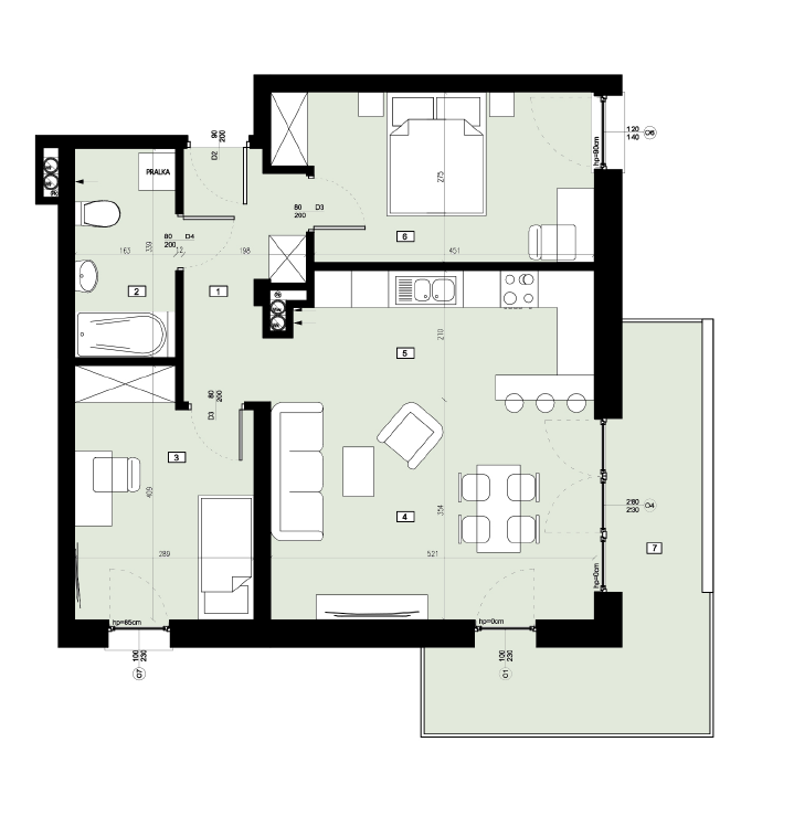 Plan of the flat.